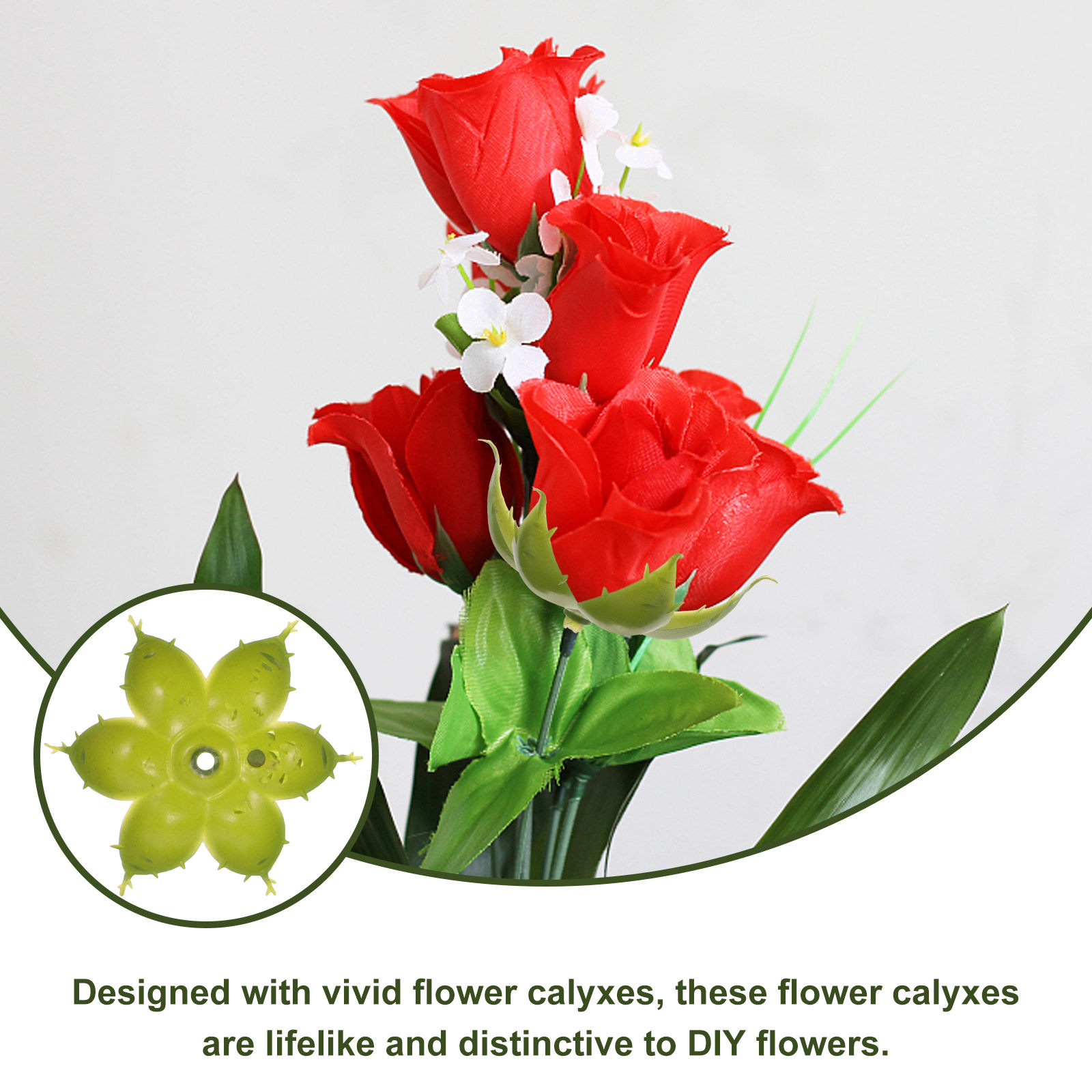 50Pcs Artificial Rose Calyxes  - Soap Making Ins 评论和价格