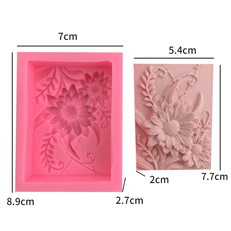 1pc 3D Square Rose Flower Sili - Soap Making Kit For Beginners 评论和价格