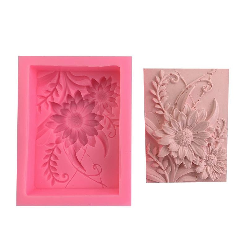 1pc 3D Square Rose Flower Sili - Soap Making Kit For Beginners 评论和价格