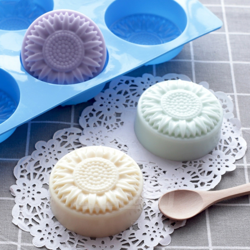 6 Cavity Silicone molds Flower - Soap Making Kit For Beginners 评论和价格