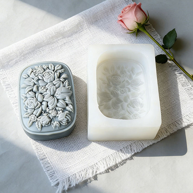 Square Floral Silicone Soap Mo - Soap Making Gifts 评论和价格
